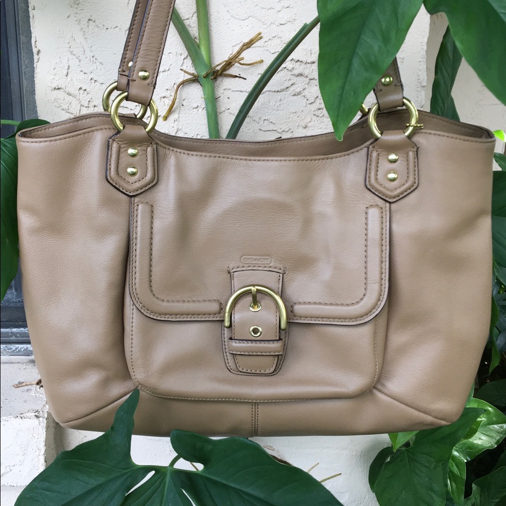 Coach Campbell Leather Camel Satchel - Picture 2 of 16